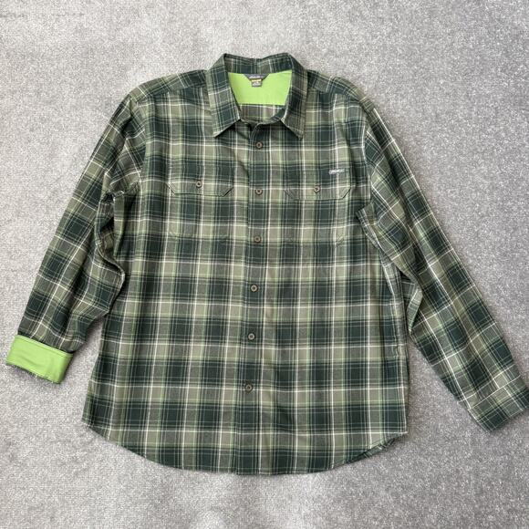 Eddie Bauer Shirt Mens XL Green Plaid Button Down Long Sleeve Outdoors Pockets - Picture 1 of 7